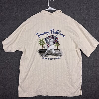 Tommy Bahama New York Yankees MLB Hawaiian Shirt Mens XLX Silk