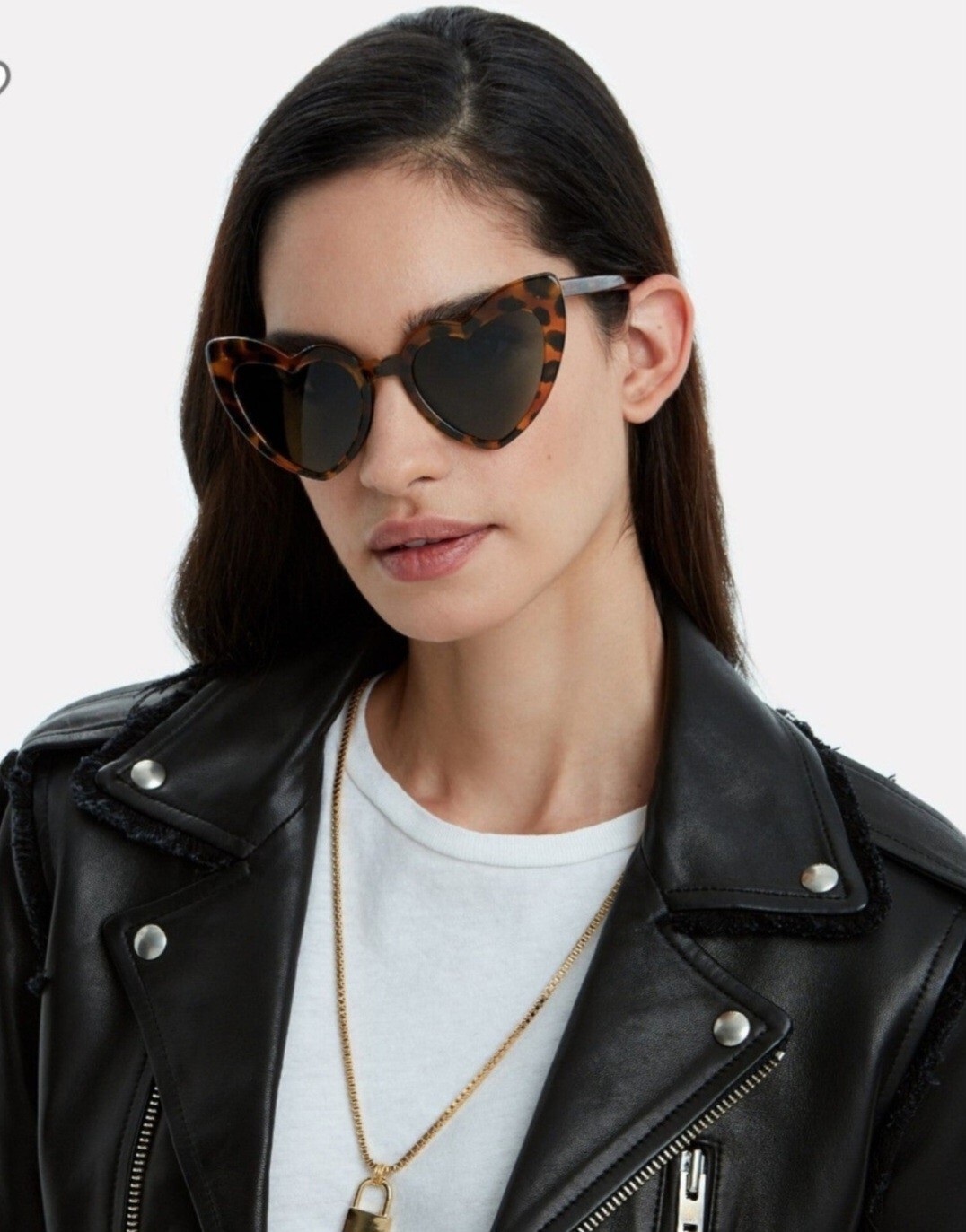 SAINT LAURENT LOULOU YSL SL181 006 occhiali da sole cuore marmo Havana grigio lenti