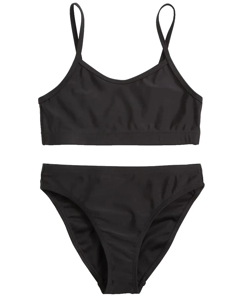 Poliéster Negro Bebé Traje de baño para niñas