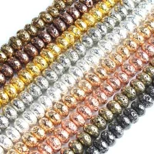 Multicolor Natural Volcanic Lava Rondelle Disc Spacer Beads for Jewelry Making