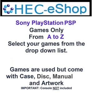 Sony PlayStation PSP Spiele - Spiele aus der Dropdown-Liste 0 bis 9, A bis Z auswählen