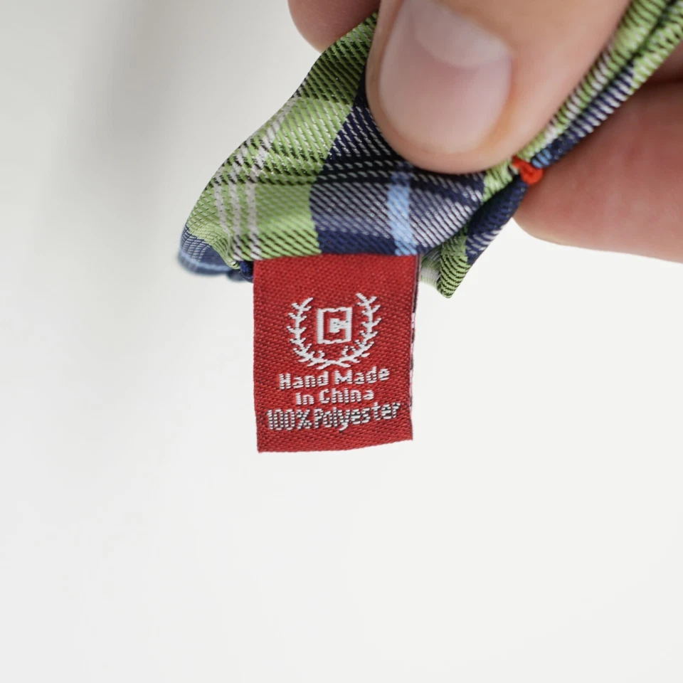 Corbata de poliéster a cuadros azul verde Chaps para niños - Imagen 4 de 4