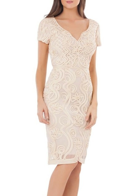 JS Collections 161556 Women's Soutache Mesh Sheath Dress Rose/Gold Sz. 14 | eBay