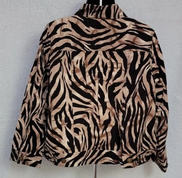 Abrigo chaqueta Carole Little para mujer talla 1X jean manga larga con botones Foto 4 de 4