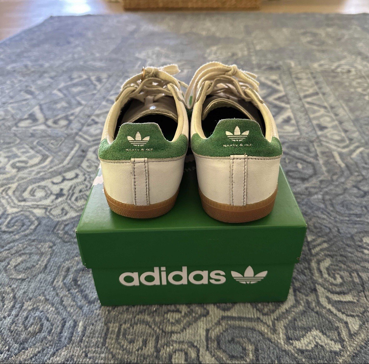 adidas gazelle silver green womens Sporty & Rich x Adidas Samba OG Rich White Green