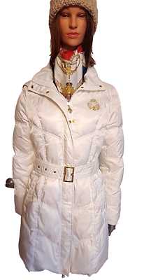 Snoopy Peanuts UFS. Inc Hooded White Long Puffer Coat Jacket size