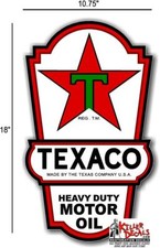 18" X 10.75" TEXACO LUBSTER SIDE DECAL GAS AND OIL PUMP, SIGN STICKER LUBESTER 