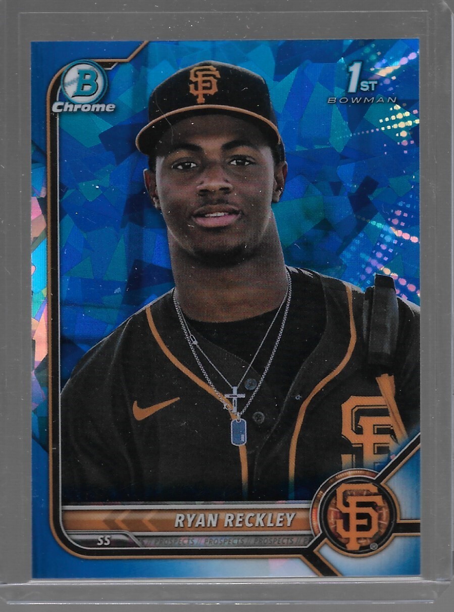 2022 Bowman Chrome 1st Sapphire Ryan Reckley #BCP-163 San Francisco Giants
