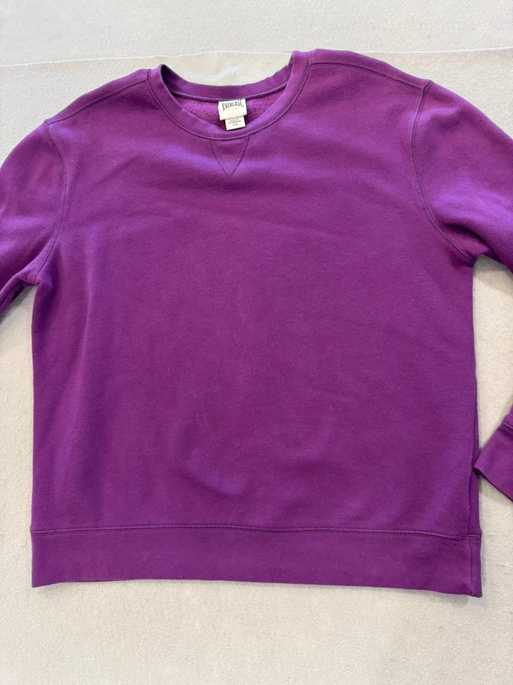 Everlast Sweatshirt Adult Medium Royal Purple Fleece Pullover Crew - Image 3 of 4