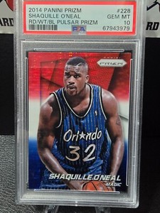 2014 Panini Prizm Red/White/Blue Pulsar Prizm SHAQUILLE O'NEAL #228 PSA 10