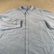 Polo Ralph Lauren Oxford Shirt Men 4XB Big Blue OCBD Flesh Pony Preppy 138