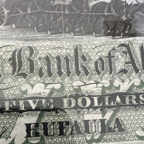1950’s $5 Dollar The Eastern Bank Of Alabama Eufaula Obsolete Bank Note - Picture 6 of 15