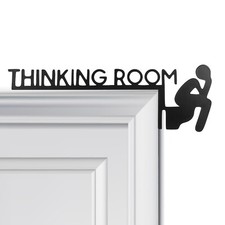 Funny Bathroom Decor Wall Art, THINKING ROOM Funny Bathroom Signs, Black Rest...