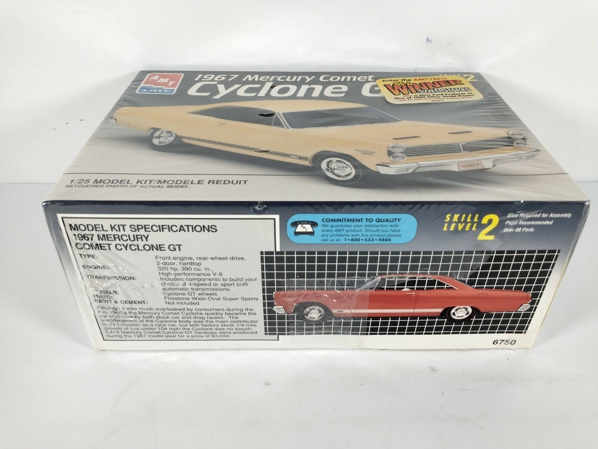 1967 Mercury Comet Cyclone GT AMT 1:25 Model Kit # 6750 ~ Sealed