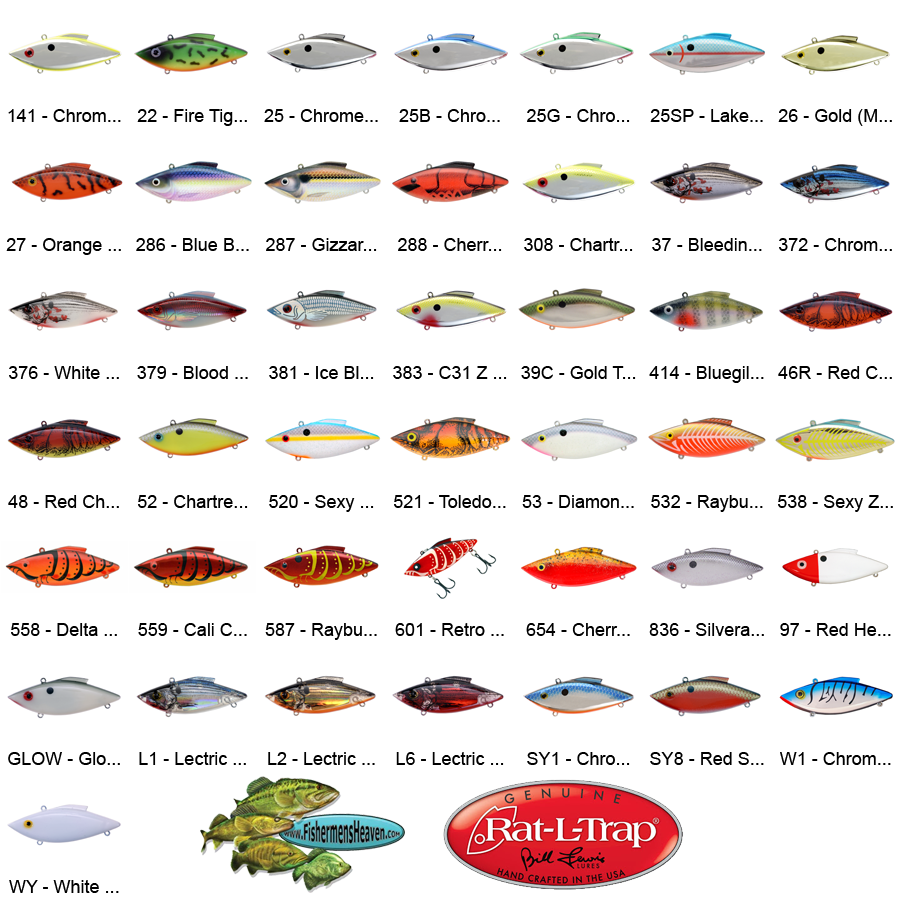 Rat-L-Trap Lipless Crankbait MAGNUM 3/4oz Any 30 Colors Bill Lewis
