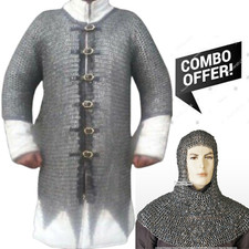 flat riveted with washer shirt chainmail half sleeve large size shirt oiled