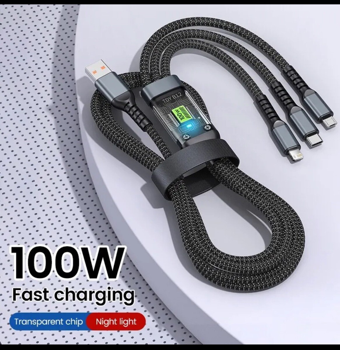 3 In 1 Usb 100w Cable For Fast Charging And Data Mini Usb Type C Micro Suitable For Iphone Android Xiaomi Huawei Oppo Charging at ₹ 599.00 | Mumbai| ID: 2855394785662