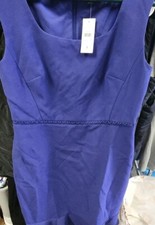 Ann Taylor Loft Dark Blue Classy Dress Sleeveless Ruffle Hem NWT sz 4 Timeless
