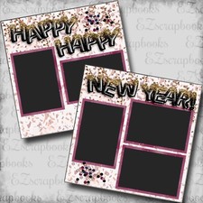 Happy Happy New Year - 2 Premade Scrapbook Pages - EZ Layout 5768