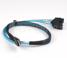 Mini SAS SFF-8654 to 4 SATA 7pin Hard Disk 12Gbps Data Server RAID Cable 50CM