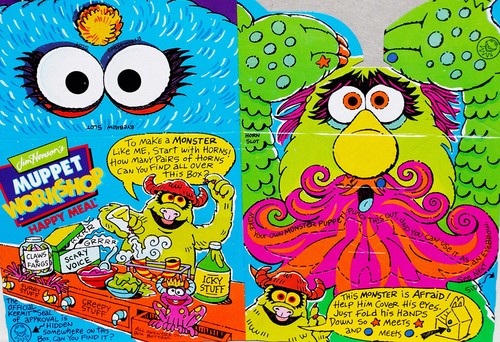 McDonalds 1994 Jim Hensons Muppets Workshop Kids Toy Monster Vtg Happy Meal Box - Picture 2 of 4