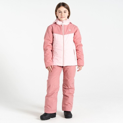 Dare2b Jolly Jacket Kids Childs Girls Snow Ski Jacket Winter Black Rose Pink - Picture 2 of 6
