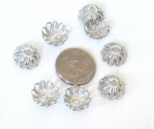 TEN 11mm SILVER PLATED BEAD CAPS CF68