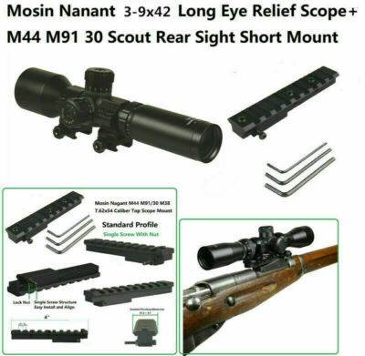 Wide Angle 3-9x42 Long Eye Relief W Mosin Nagant M44 M91/30 M38