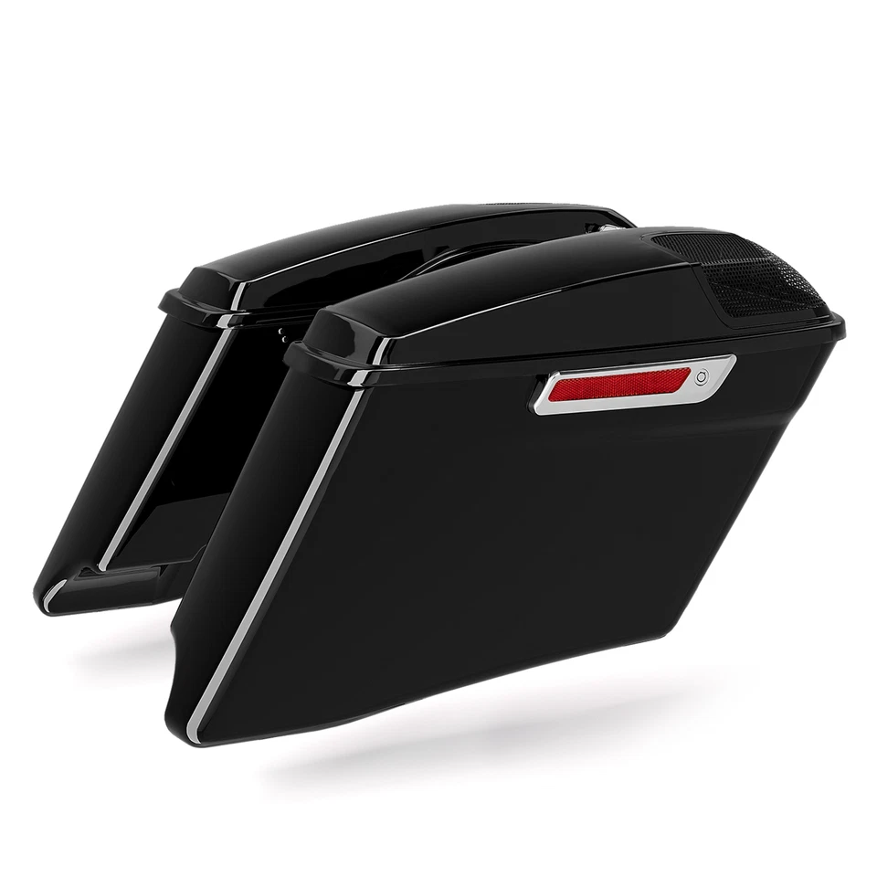 Alforjas duras estiradas de 4" aptas para Harley Touring Road Street Glide 1993-2013 Foto 3 de 4