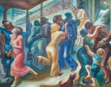 James Henry Daugherty : Arrival of the 6-20 : Archival Art Print