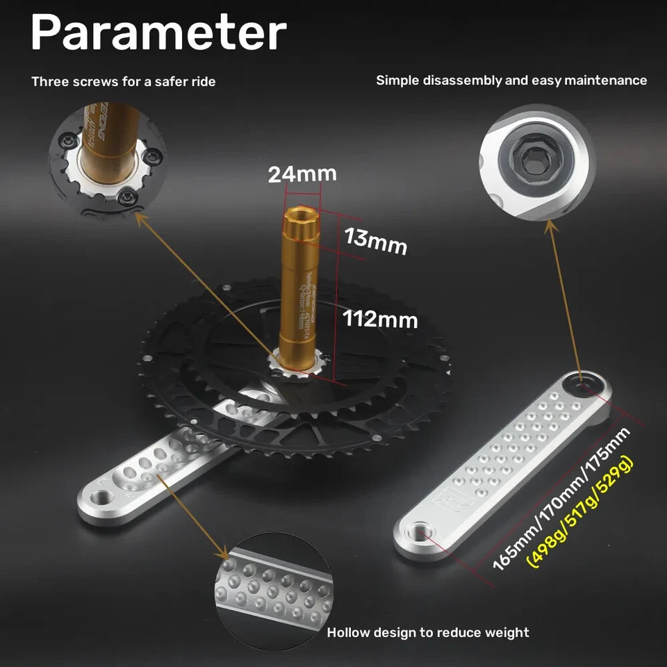 170 мм дорожная шатуна велосипед полый велосипед кривошипная передняя звездочка 110BCD пауки детали с ЧПУ - Изображение 4 из 4