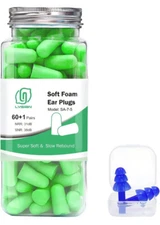 Ultra Soft Green Foam Earplugs 60 Pairs, 38dB SNR Noise Reduction SEALED