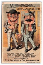 1880s Folding Jackson's Best Chewing Tobacco  Victorian Card C.A Jackson & Co