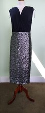 Lane Bryant Black Party Cocktail Dress Plus Size 22 Sequins EUC