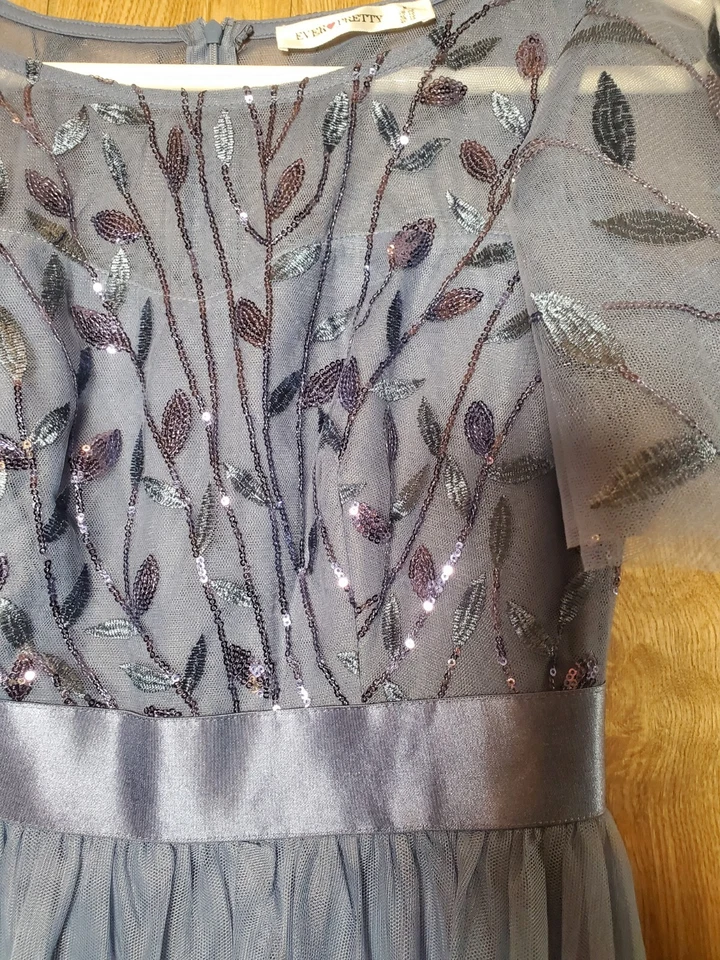 Ever Pretty женщин макси платье, размер M (6) синий шикарный, цветочный блестки - Изображение 2 из 4