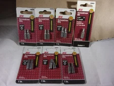 7 NEW ACE 1" CLUTCH DRIVER BIT SETS - VARIOUS SIZES - SEE PICS FOR SIZES