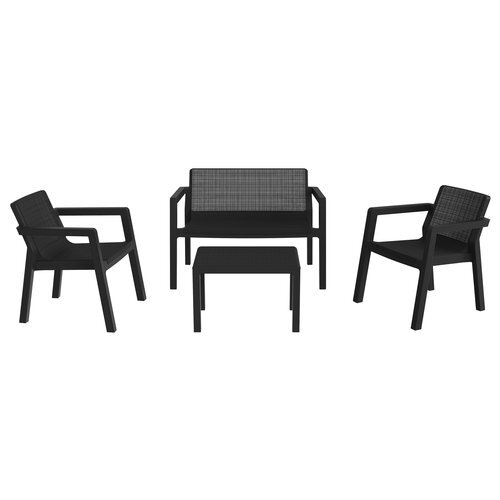 Toomax Set da esterno polipropilene RIVIERA 593 4 posti Antracite scuro