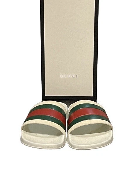 Genuine Gucci Pursuit '72 Rubber Sliders in White UK Size 9 EU 43 £210 | eBay