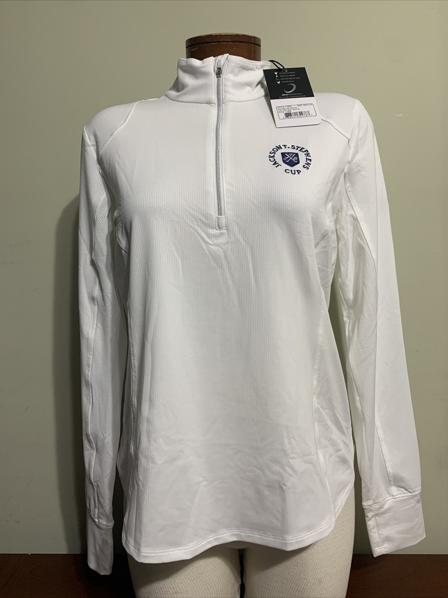 Zero Restriction Renae 1/4 Zip White Golf Pullover Ladies XS