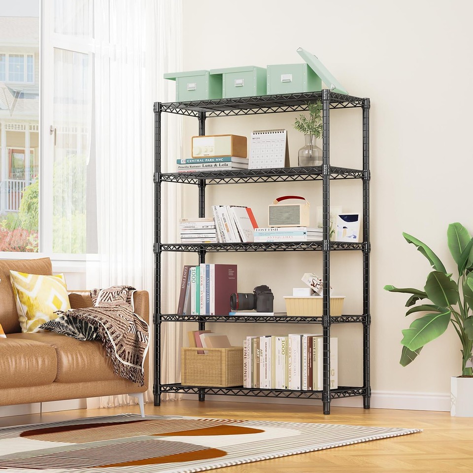 5-Tier Metal Wire Racks Shelving Unit Adjustable Heavy Duty Storage ...