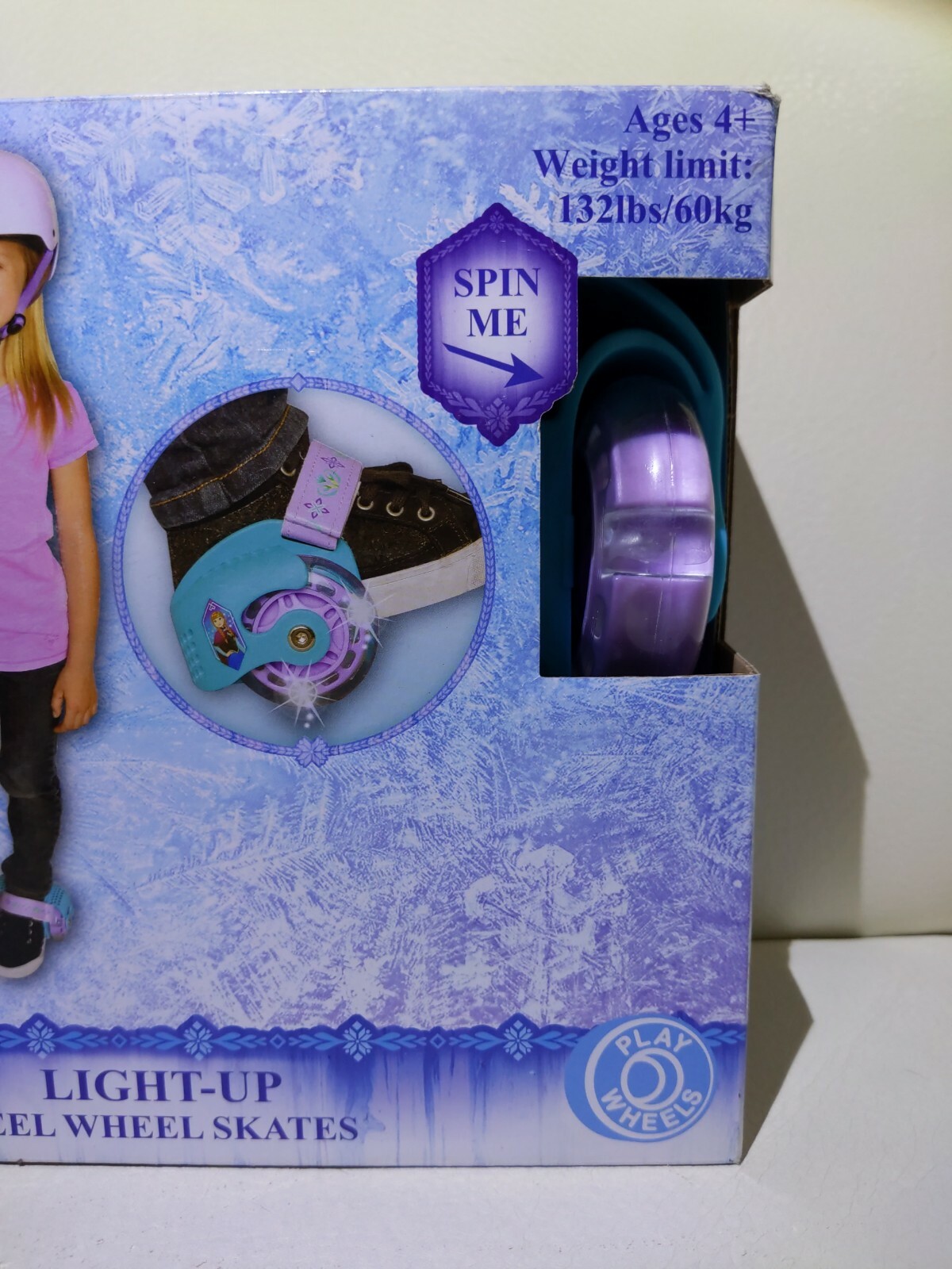 New Disney FROZEN Light Up Heel Wheel Skates Play Wheels For Ages 4+ 132lbs