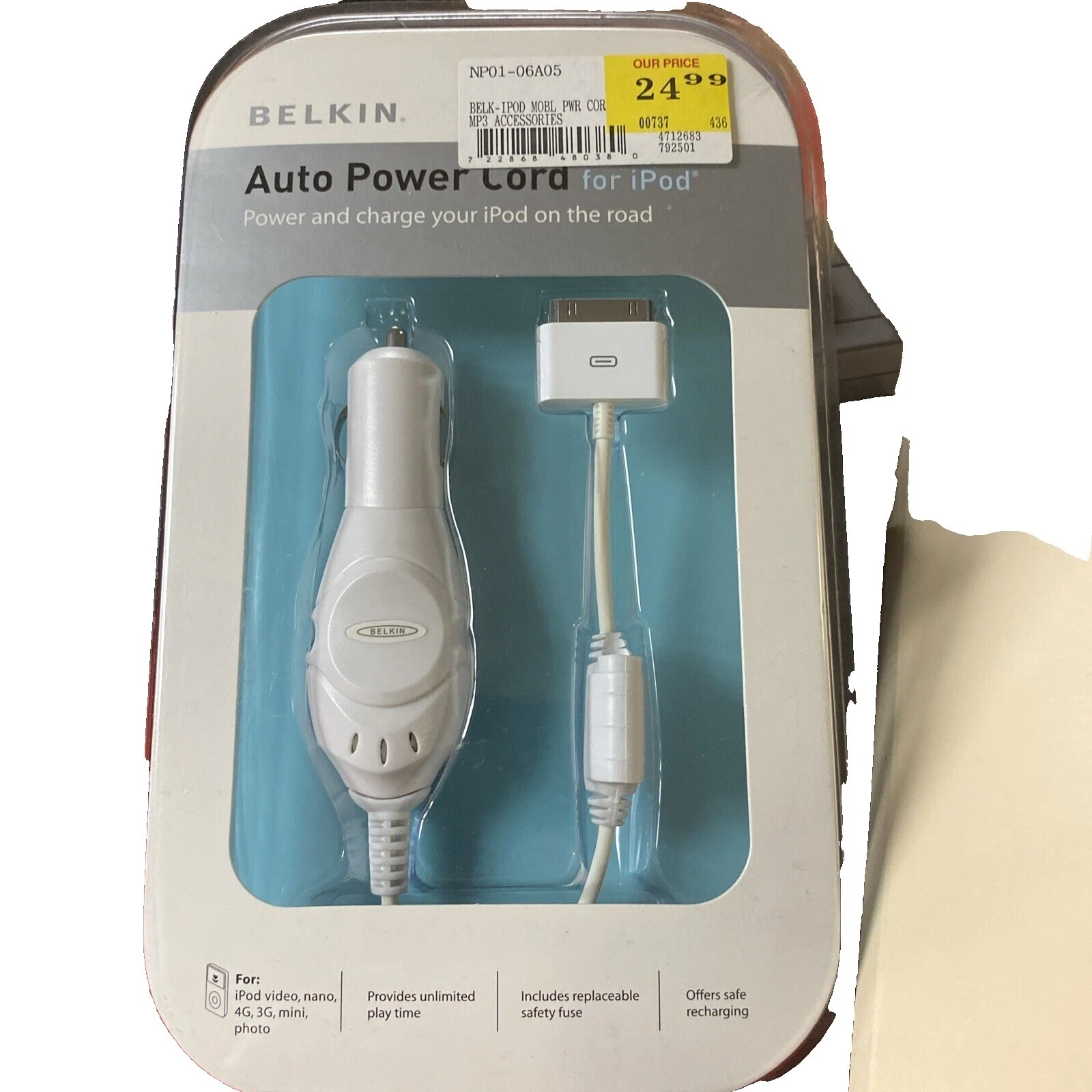 Belkin 音频播放器充电器和支架适用于 iPod Mini