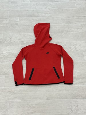 Sweat à capuche polaire pull rouge Nike Tech 559624-600 femme