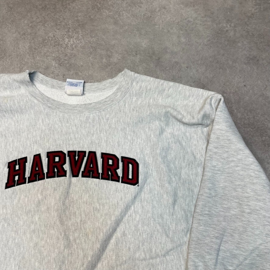 Champion Sweatshirt Mens Reverse Weave Harvard College Jumper, Grey, 2XL image 2