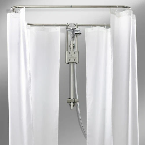 YTGH L-förmige Duschvorhangstange Aus Edelstahl - Ausziehbar Für Eckduschen 60-80cm