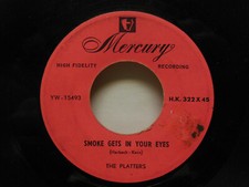 The Platters: Smoke Gets In Your Eyes / No Matter What You Are, 45 RPM. VG B