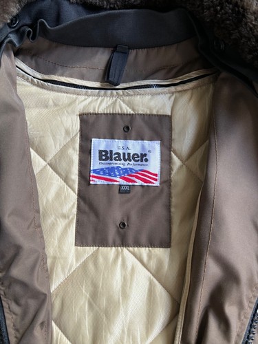 Blauer Nylon Insulated Men’s Khaki Fur Trim Winter Parka Jacket Size 3XL - Picture 3 of 6