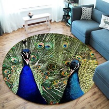 3D Green Peacock O1767 Animal Non Slip Rug Mat Elegant Photo Carpet Fay