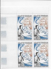 1972 Timbre France  découverte crozet Kerguelen  bloc de 4  N° 1704 neuf **  "