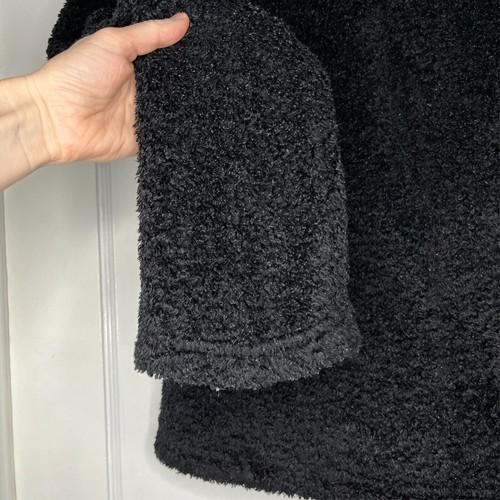 Patagonia Curly-Q Cardigan Womens XS Black Synchilla Collared Zip Pockets Retro - Picture 10 of 21